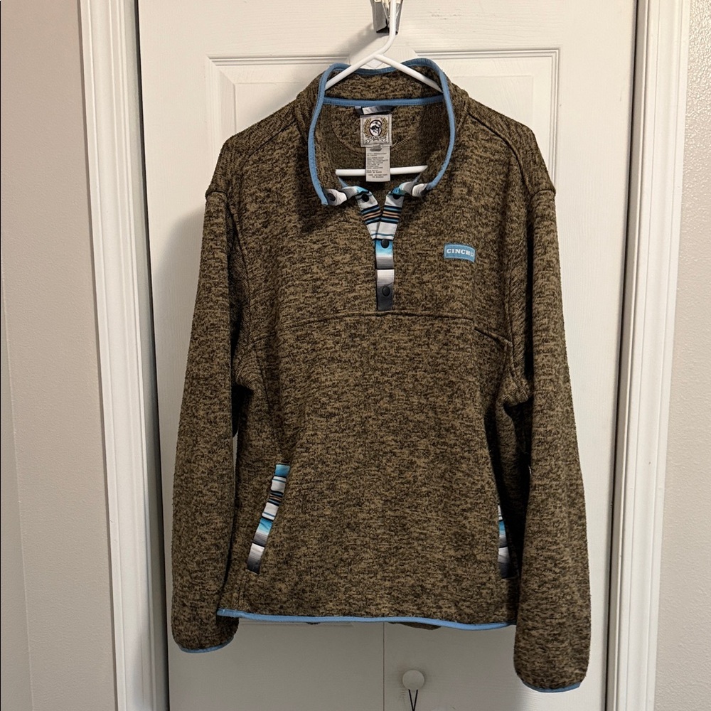 Cinch Men's Tan Zip-Up Sweater